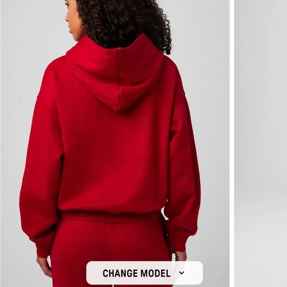 NEW Fabletics Cozy Fleece Sweat Set: Hoodie & Wide Leg Sweatpants - Picture 3 of 12